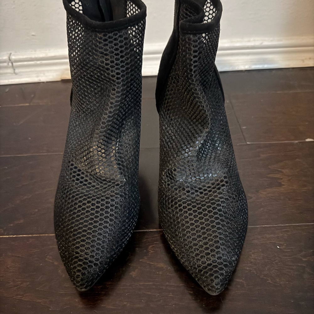 Black Mesh Ankle Boots